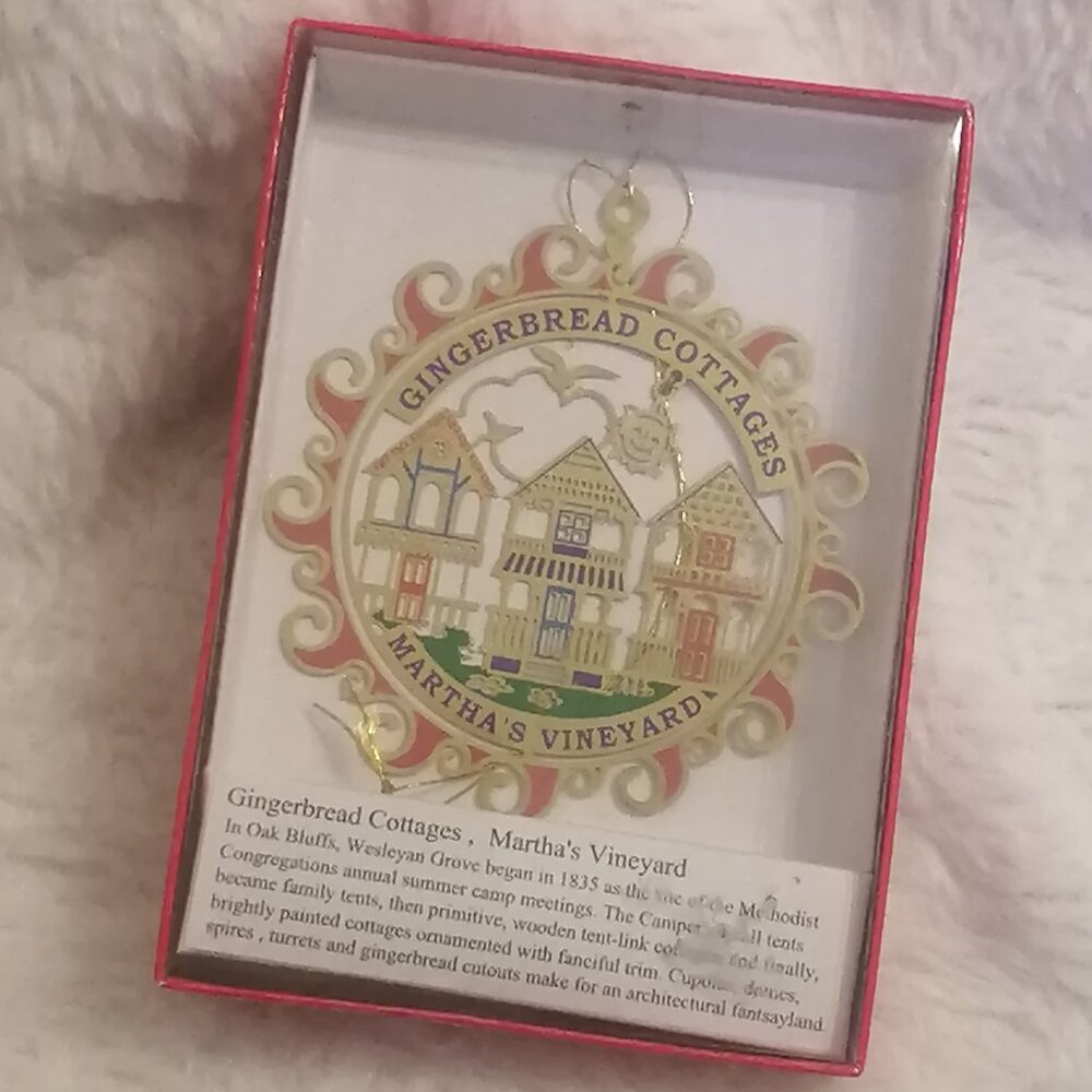 Collectible Gold Plated Brass Souvenir Ornament-- Martha's Vineyard